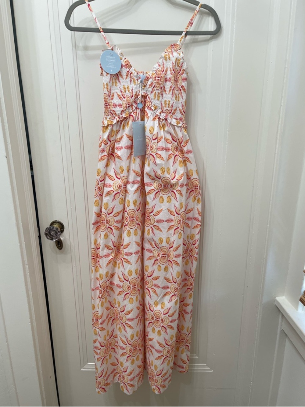 Hill House, NWT The Sydney Nap Dress, Orange Shell Mosaic, XSmall, NWT - Picture 6 of 9